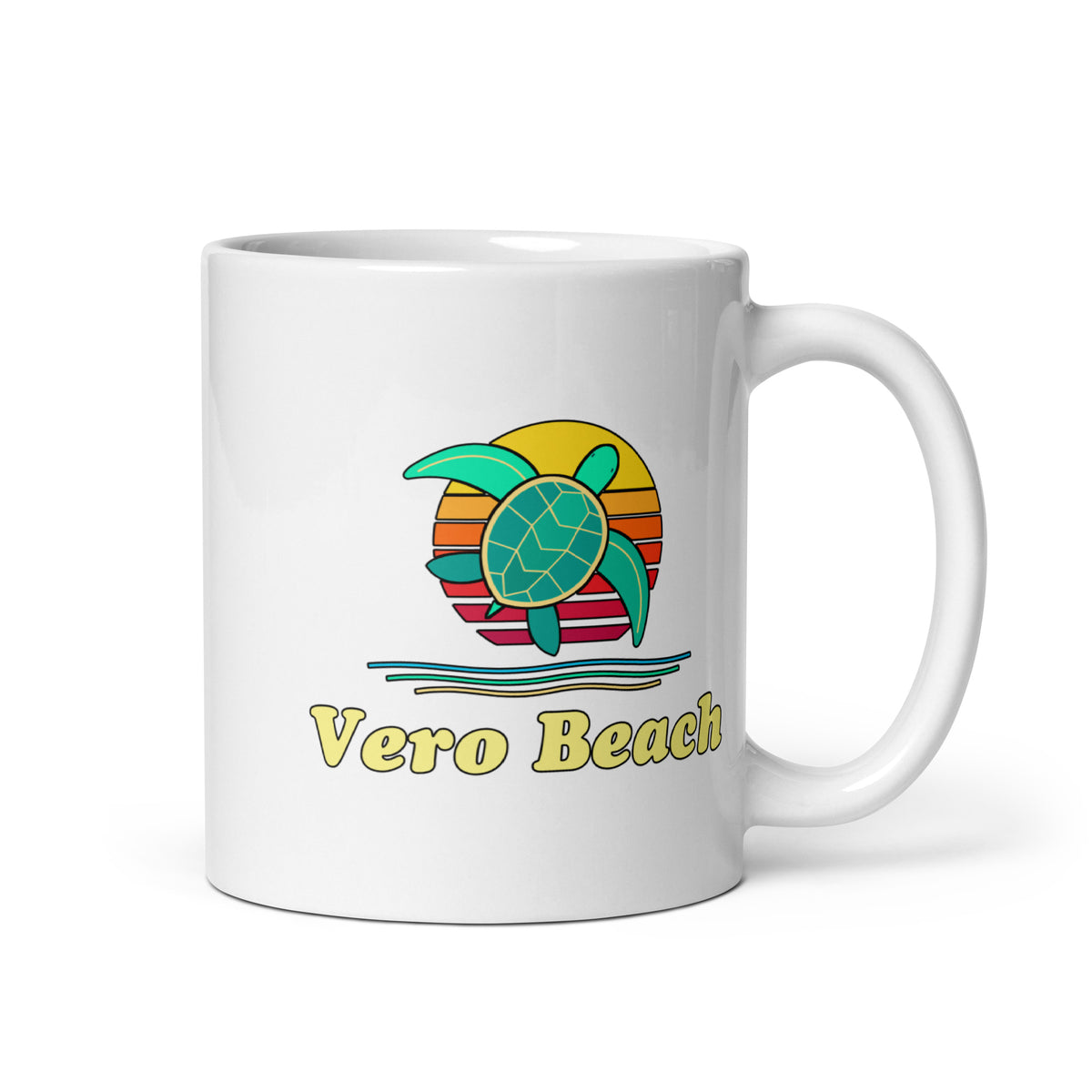 Vero Beach — White mug, 11 oz, logo on both sides