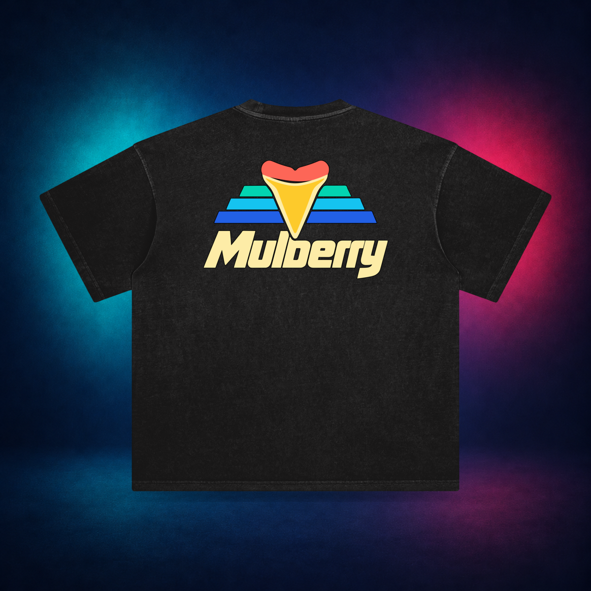Mulberry — Retro Black — large back print | Vision Neon midnight studio
