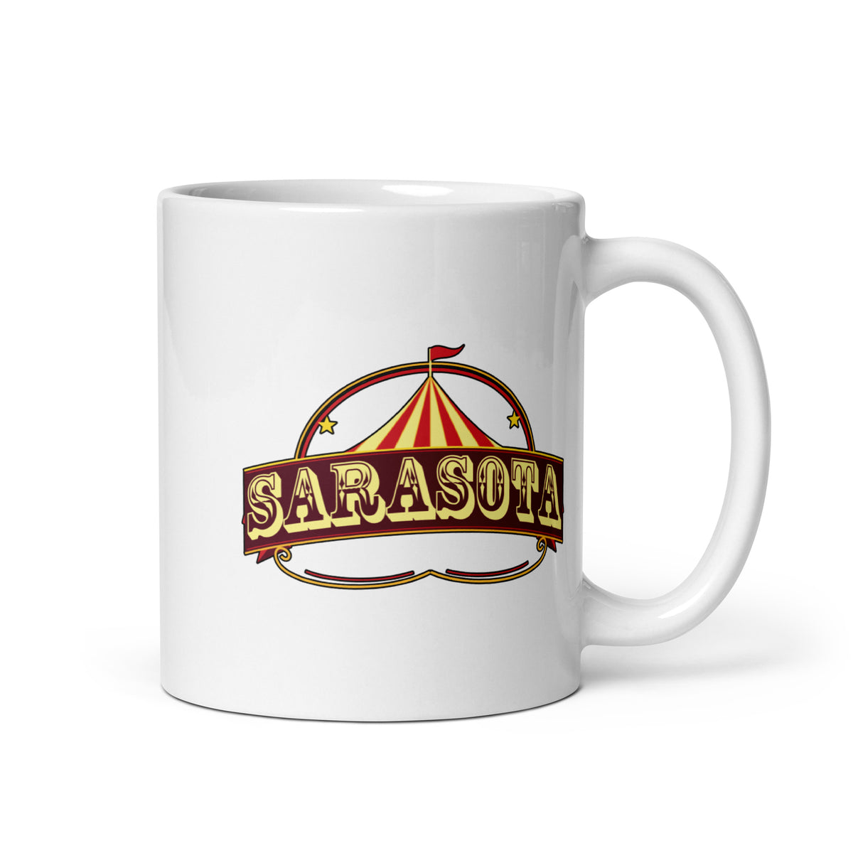 Sarasota — White mug, 11 oz, logo on both sides