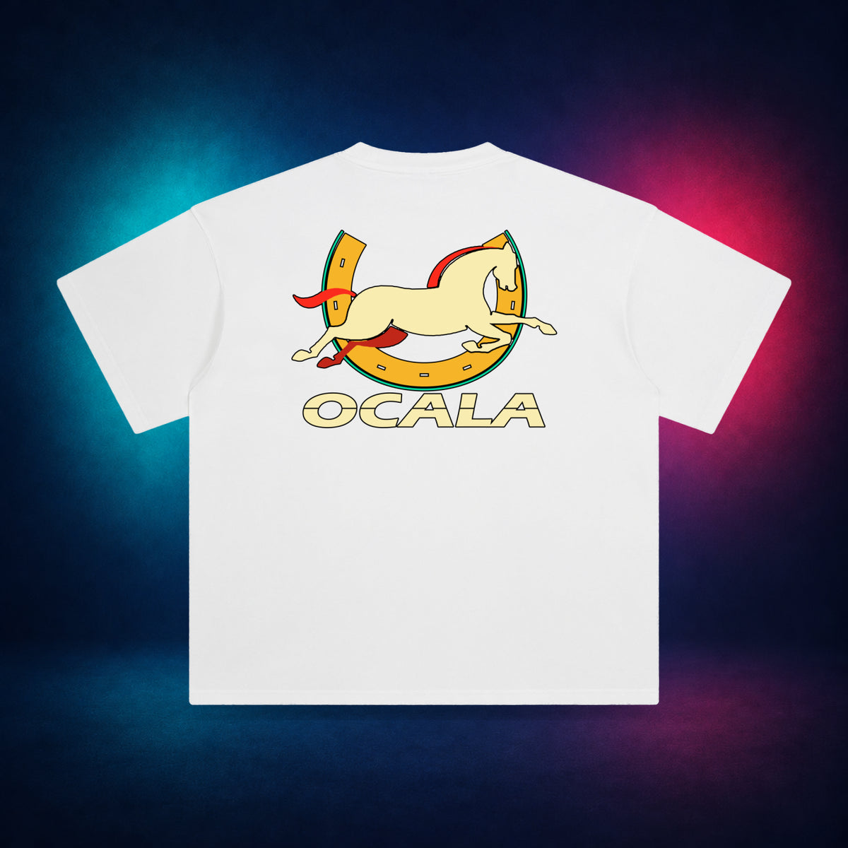 Ocala — White — back only print | Vision Neon midnight studio