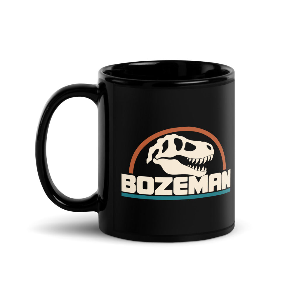 Bozeman — black mug, 11 oz, left side, logo on both sides