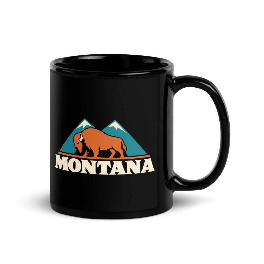 Montana — black mug, 11 oz, right side, logo on both sides