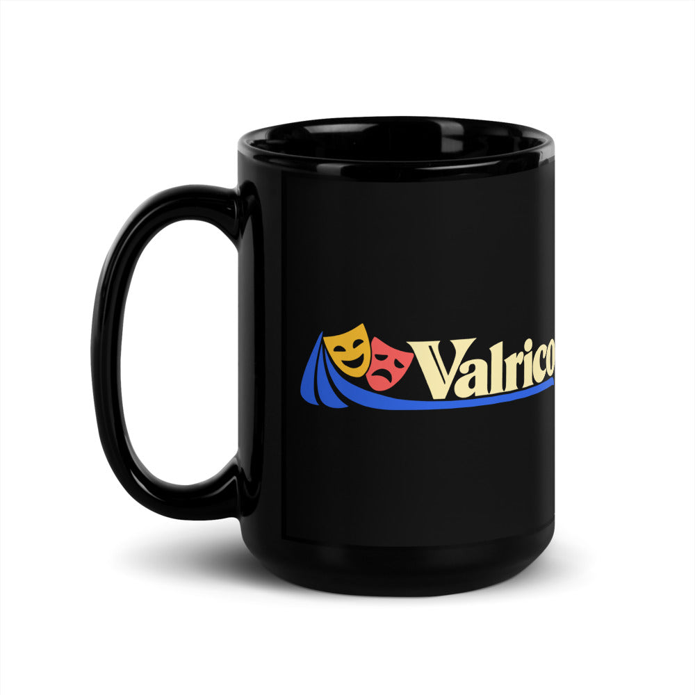 Valrico — black mug, 15 oz, left side, logo on both sides