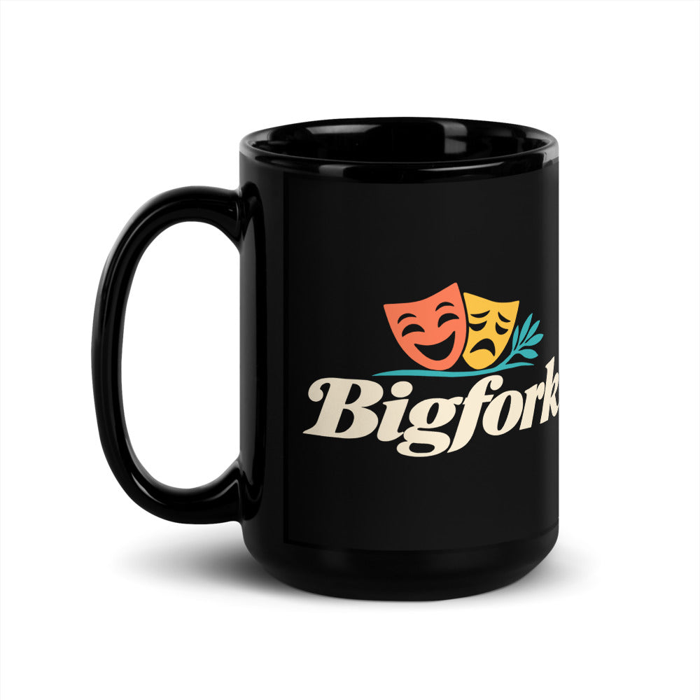 Bigfork — black mug, 15 oz, left side, logo on both sides
