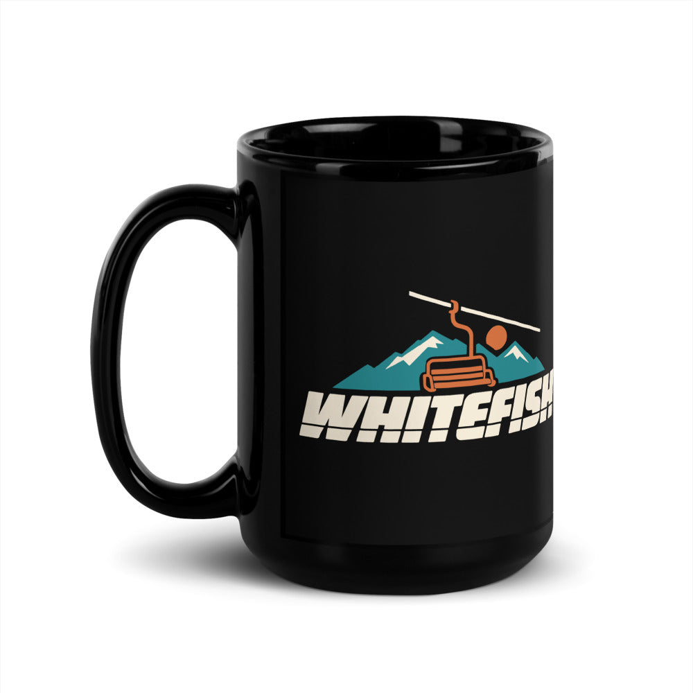 Whitefish — black mug, 15 oz, left side, logo on both sides