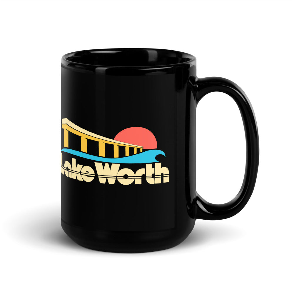 Lake Worth — black mug, 15 oz, right side, logo on both sides