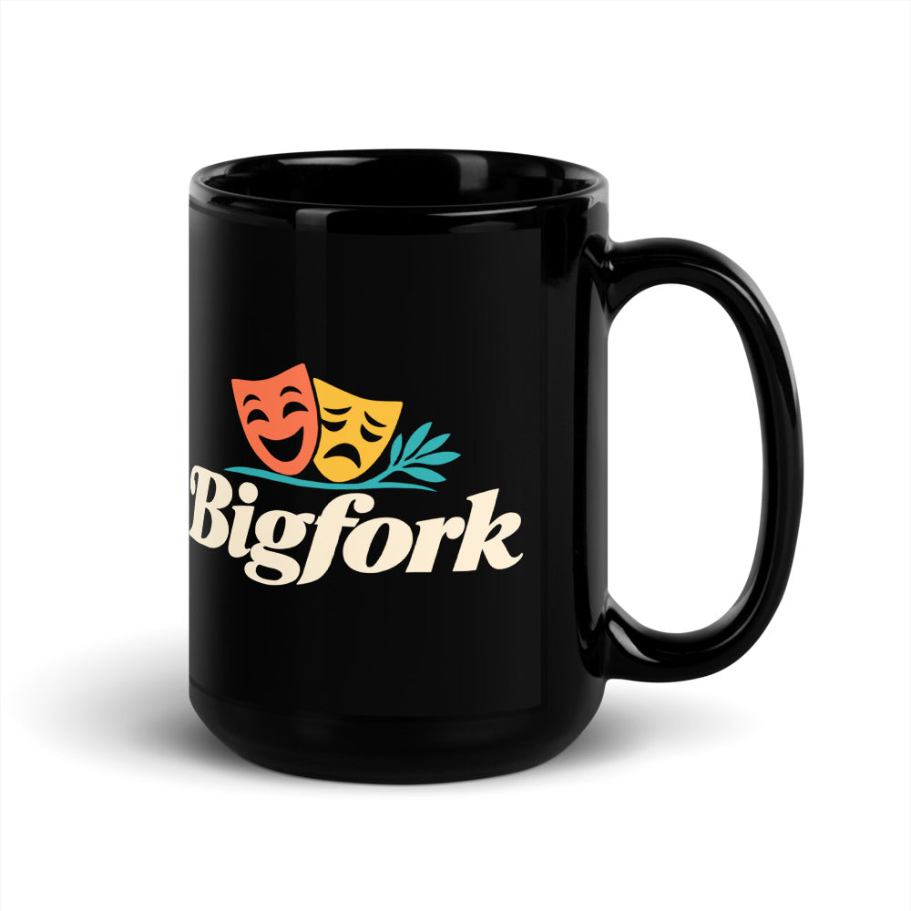 Bigfork — black mug, 15 oz, right side, logo on both sides