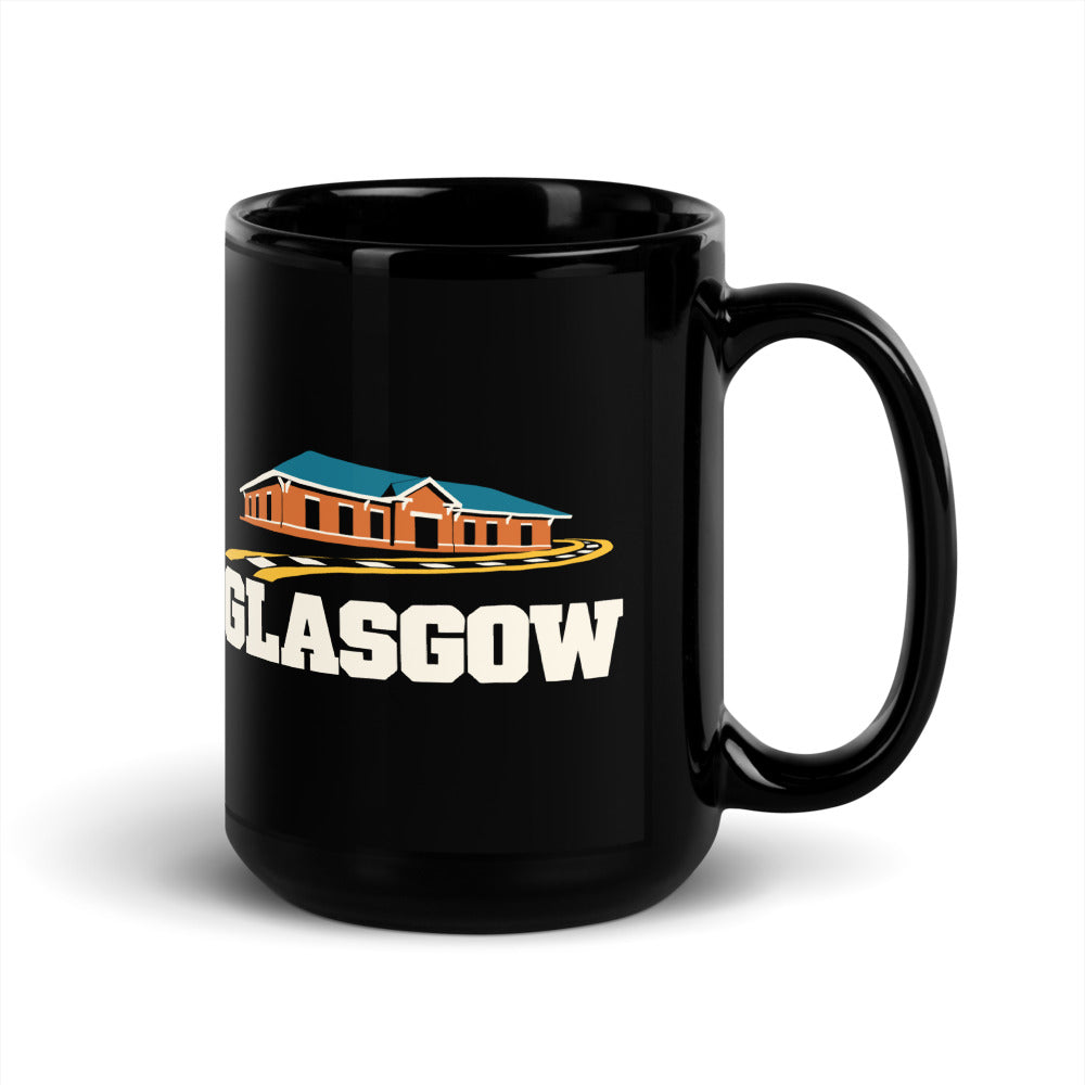 Glasgow — black mug, 15 oz, right side, logo on both sides
