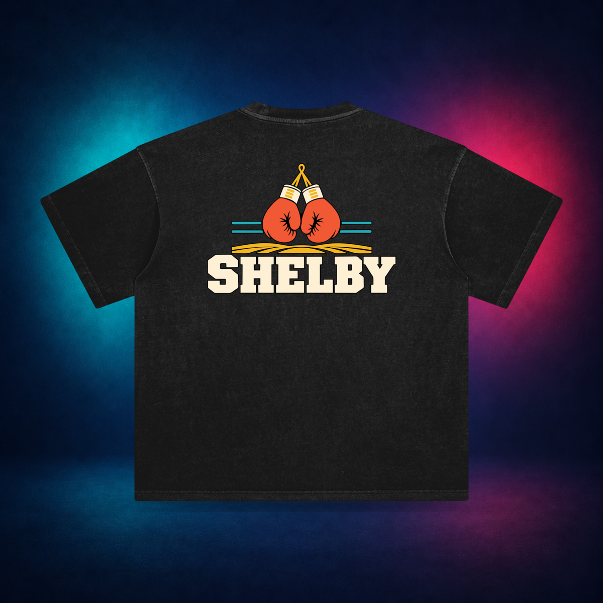 Shelby — Retro Black — back only print | Vision Neon midnight studio