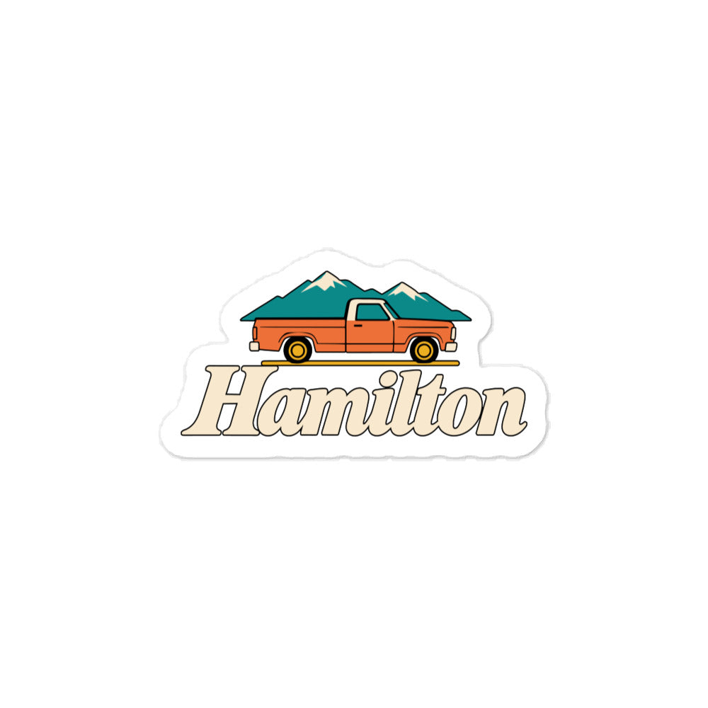 Hamilton — 3 x 4 inch vinyl decal