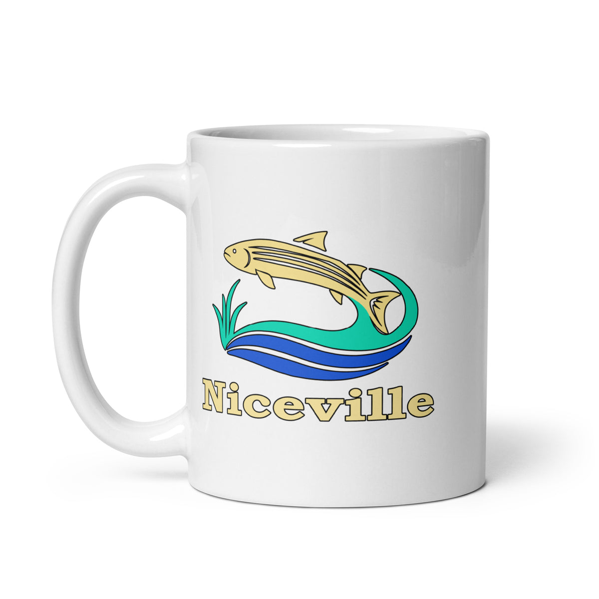 Niceville — White mug, 11 oz, left side, logo on both sides