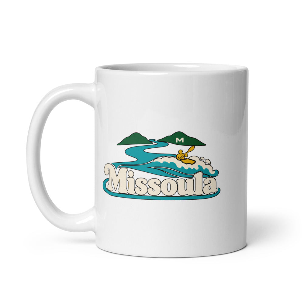 Missoula — white mug, 11 oz, left side, logo on both sides