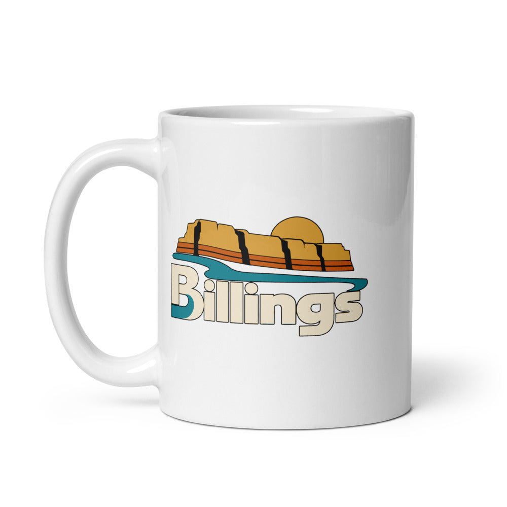 Billings — white mug, 11 oz, left side, logo on both sides