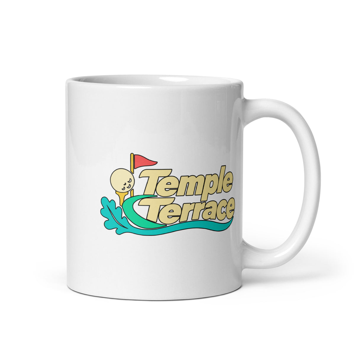 Temple Terrace — White mug, 11 oz, right side, logo on both sides