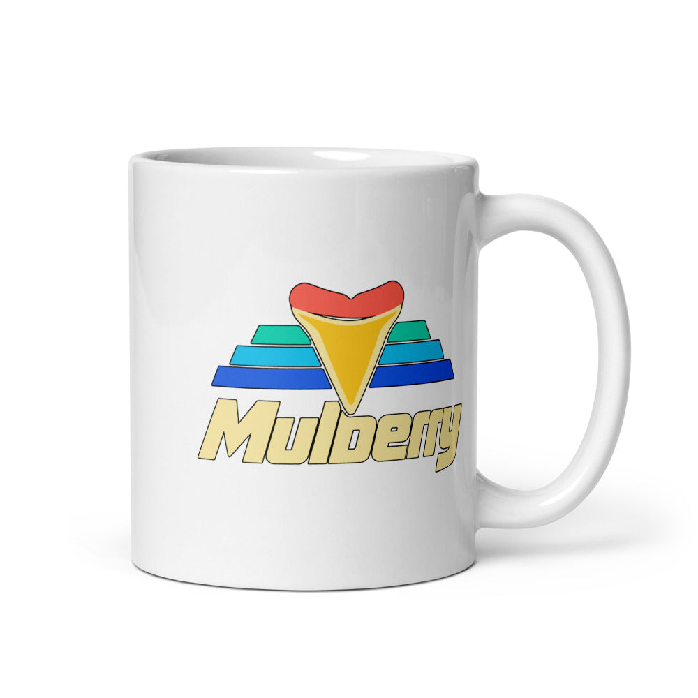 Mulberry — white mug, 11 oz, right side, logo on both sides