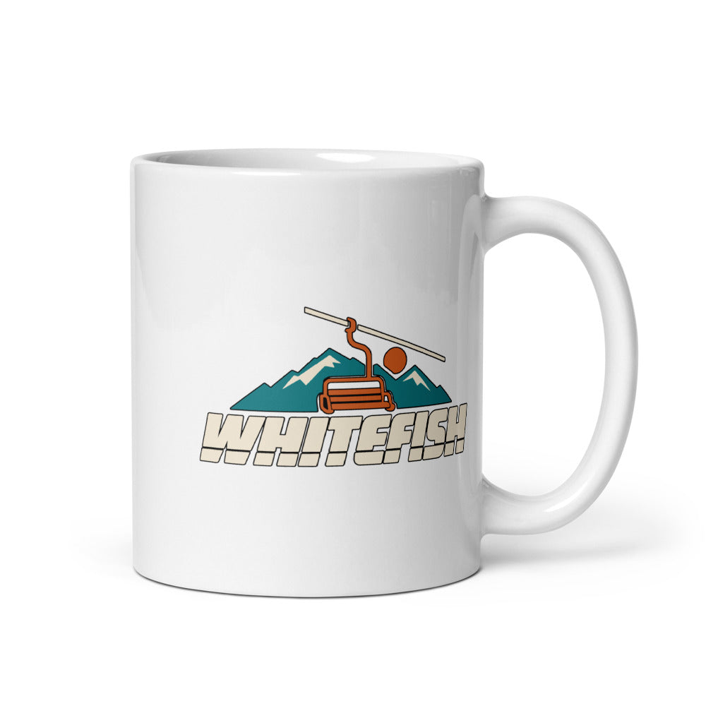 Whitefish — white mug, 11 oz, right side, logo on both sides