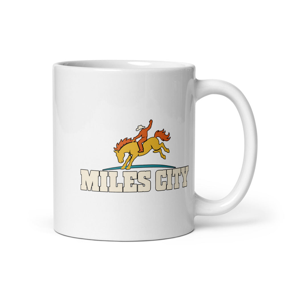 Miles City — white mug, 11 oz, right side, logo on both sides