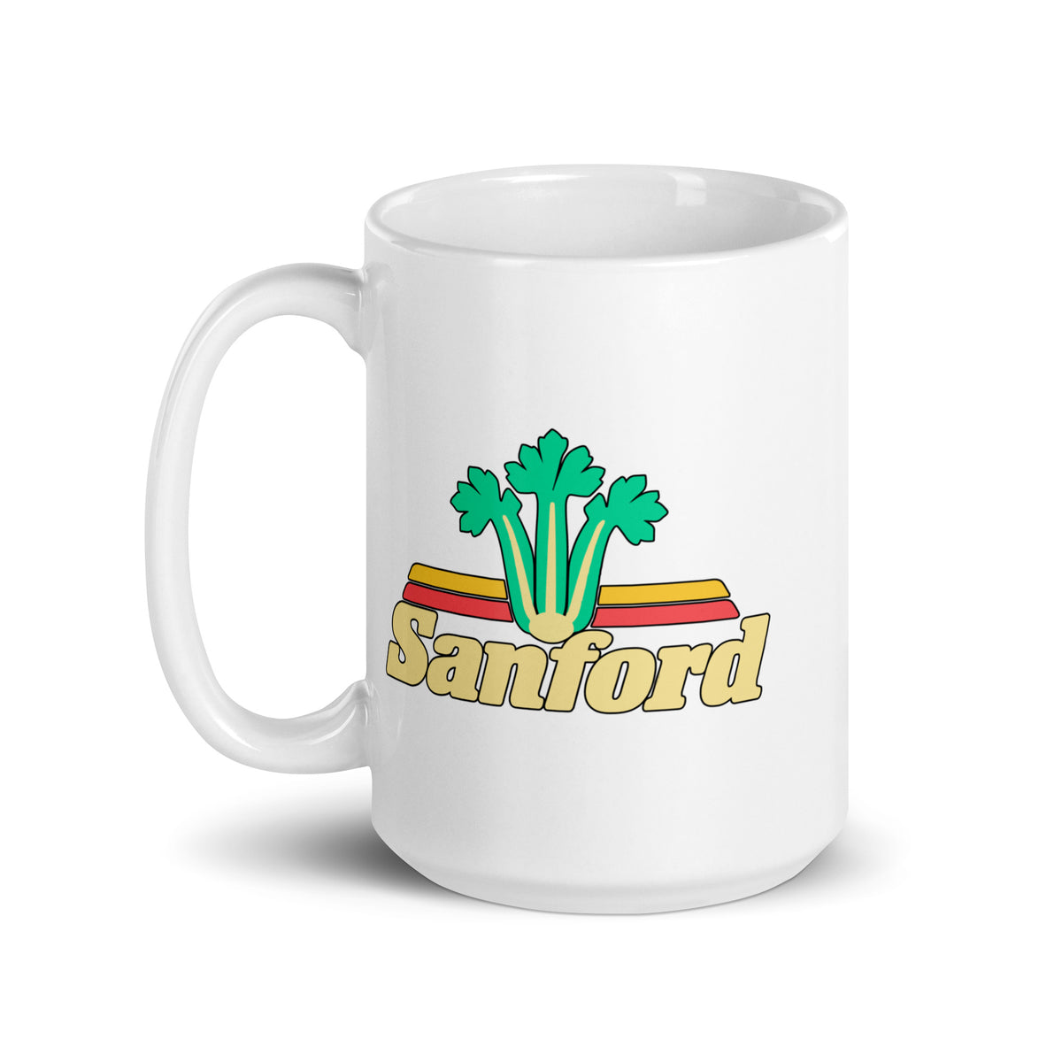 Sanford — White mug, 15 oz, left side, logo on both sides