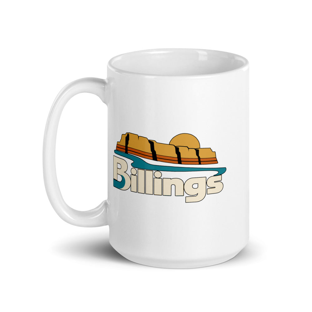 Billings — white mug, 15 oz, left side, logo on both sides