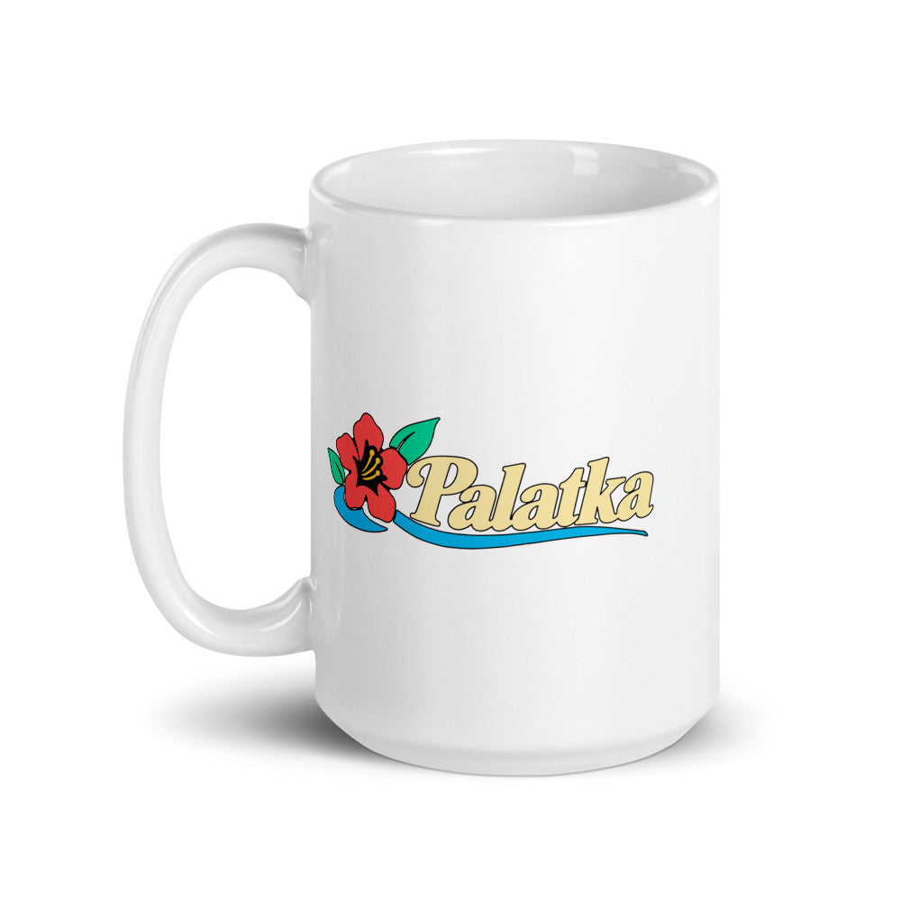 Palatka — white mug, 15 oz, left side, logo on both sides