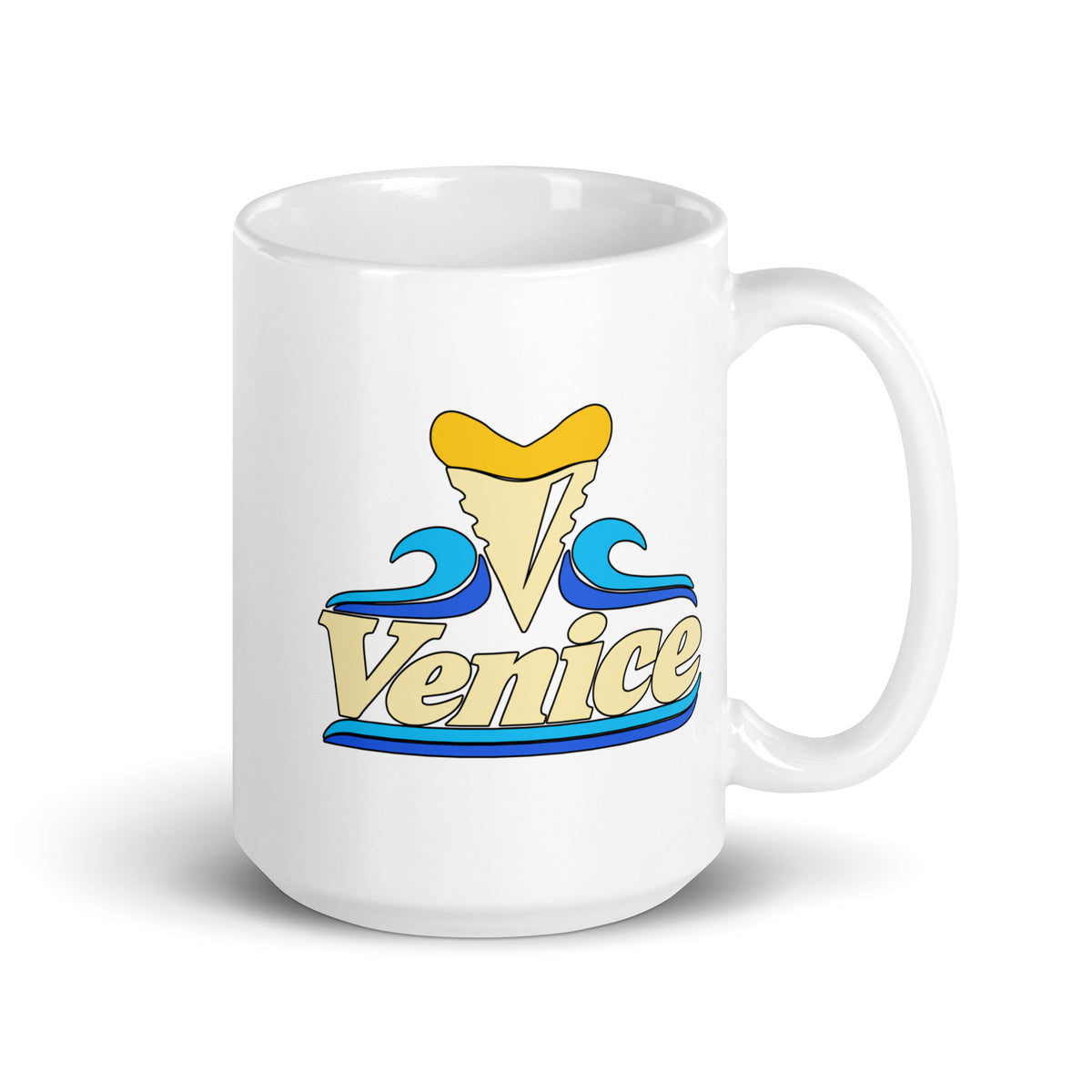 Venice — White mug, 15 oz, right side, logo on both sides