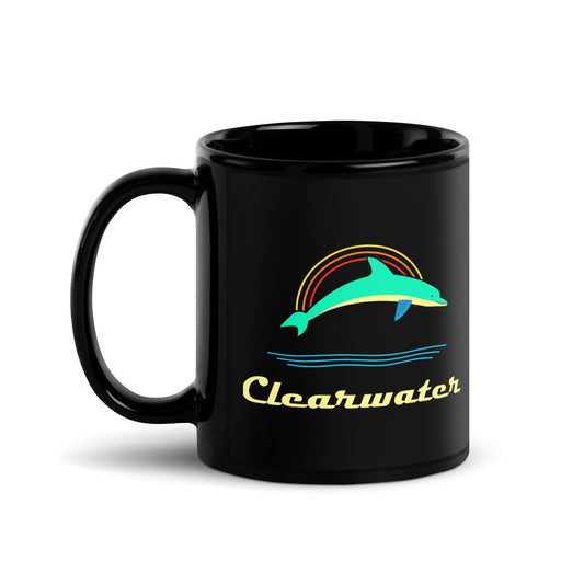 Clearwater — Black mug, 11 oz, logo on both sides