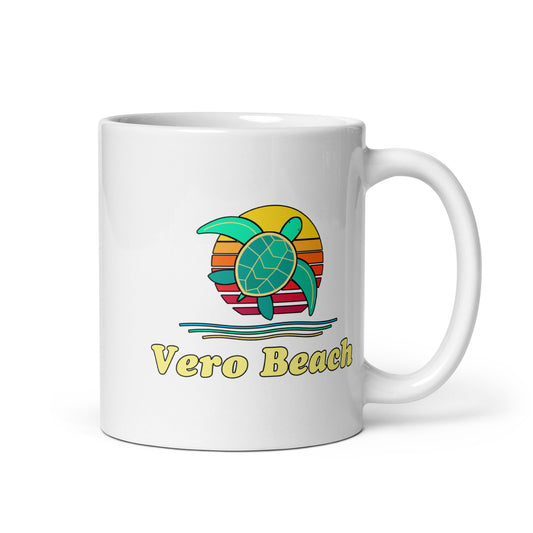 Vero Beach — White mug, 11 oz, logo on both sides
