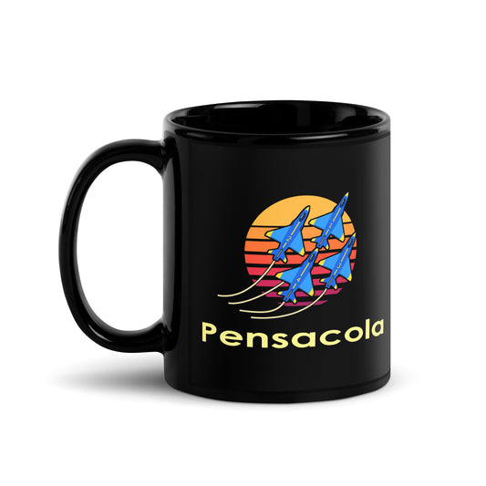 Pensacola — Black mug, 11 oz, logo on both sides