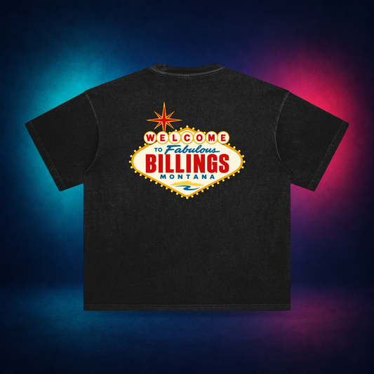 Billings — Retro Black — large back print | Vision Neon midnight studio