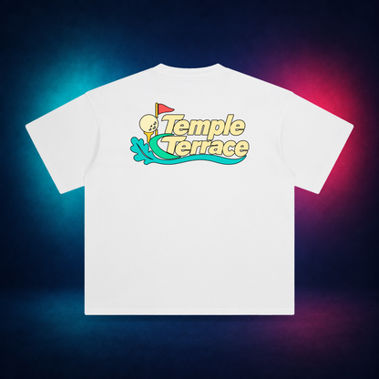 Temple Terrace — White — large back print | Vision Neon midnight studio