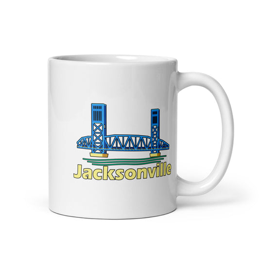 Jacksonville — White mug, 11 oz, logo on both sides