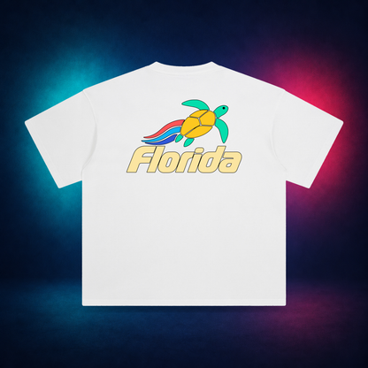 Florida Sea Turtle — White — large back print | Vision Neon midnight studio