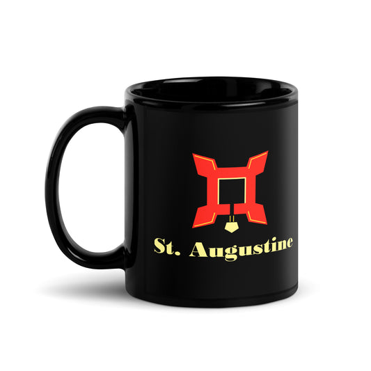 St. Augustine — Black mug, 11 oz, logo on both sides
