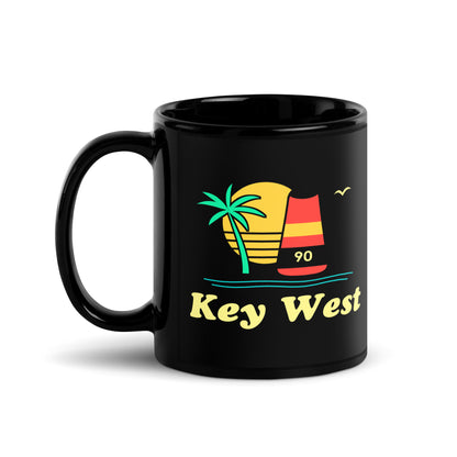 Key West — Black mug, 11 oz, logo on both sides