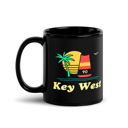 Key West — Black mug, 11 oz, logo on both sides