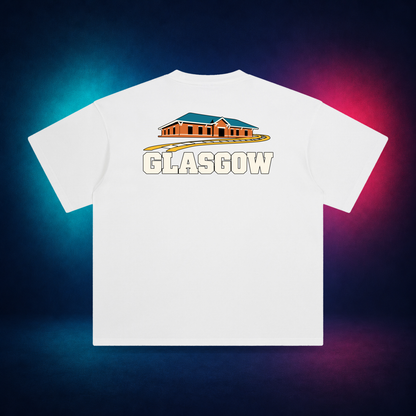 Glasgow — White — large back print | Vision Neon midnight studio
