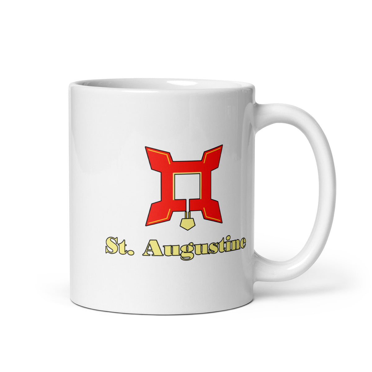 St. Augustine — White mug, 11 oz, logo on both sides