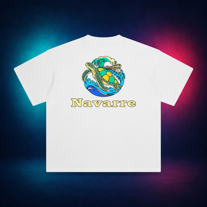 Navarre — White — large back print | Vision Neon midnight studio