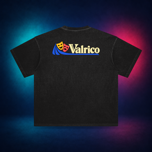 Valrico — Retro Black — large back print | Vision Neon midnight studio