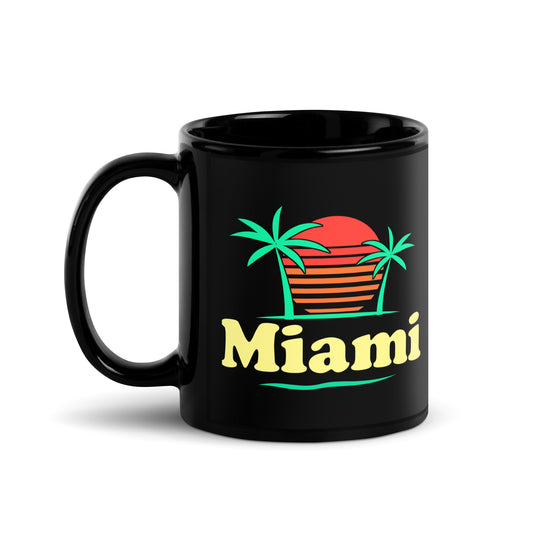 Miami — Black mug, 11 oz, logo on both sides