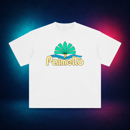 Palmetto — White — front only print | Vision Neon midnight studio