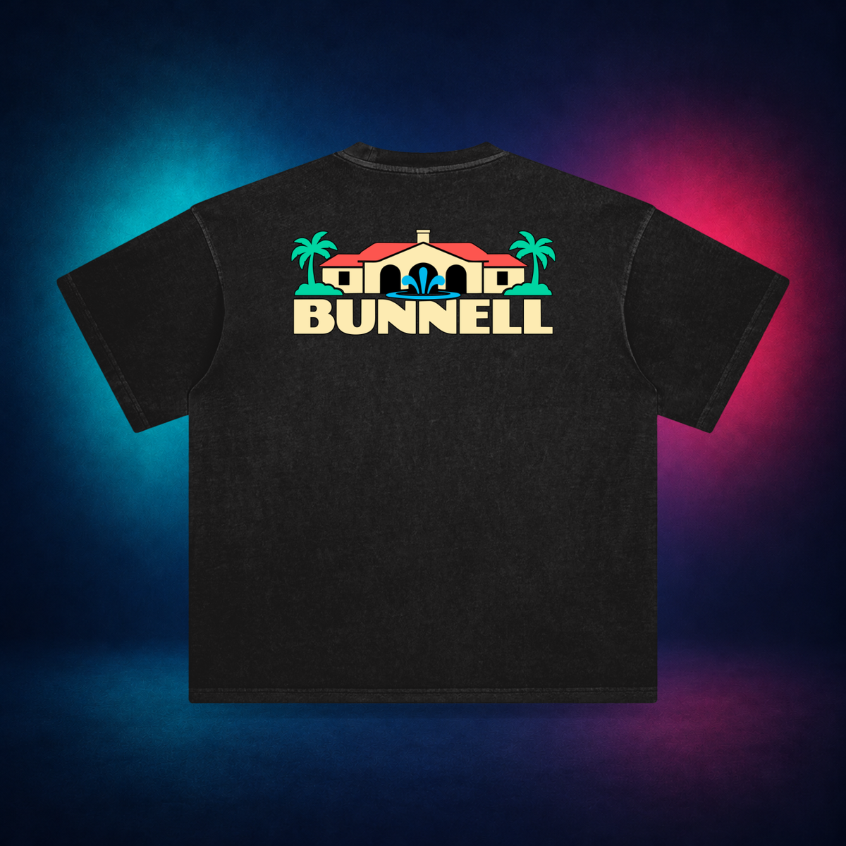 Bunnell — Retro Black — large back print | Vision Neon midnight studio
