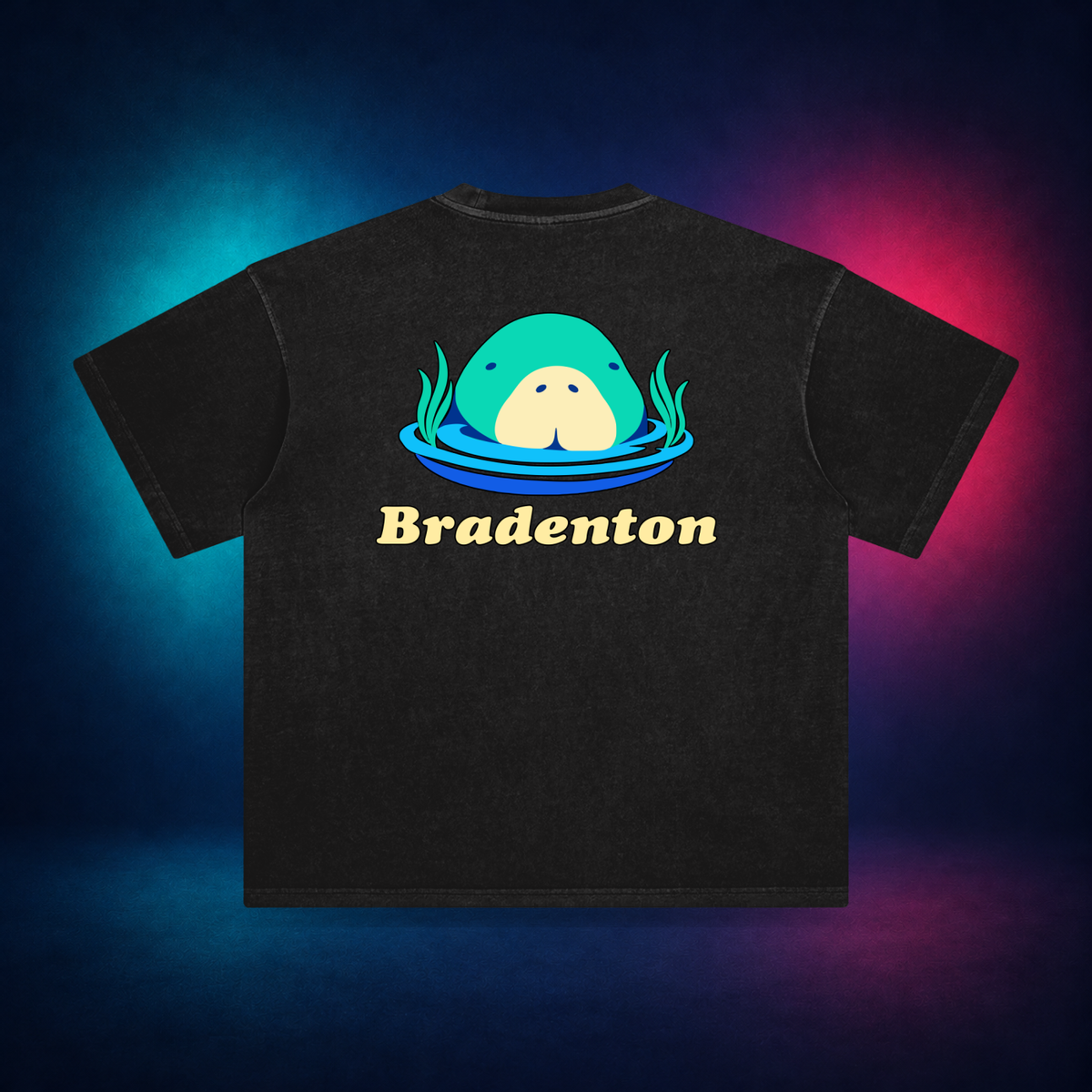 Bradenton — Retro Black — large back print | Vision Neon midnight studio