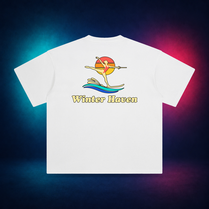 Winter Haven — White — large back print | Vision Neon midnight studio