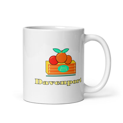Davenport — White mug, 11 oz, logo on both sides