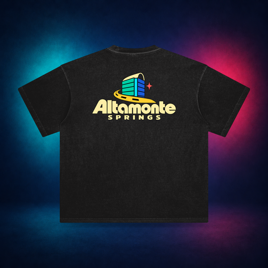 Altamonte Springs — Retro Black — large back print | Vision Neon midnight studio