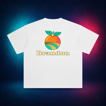 Brandon — White — large back print | Vision Neon midnight studio