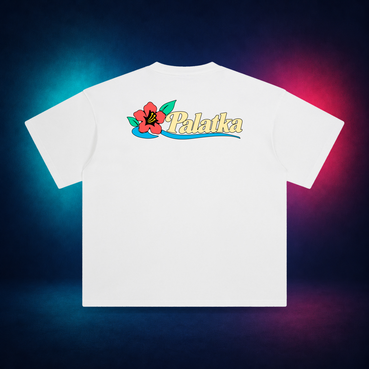 Palatka — White — large back print | Vision Neon midnight studio