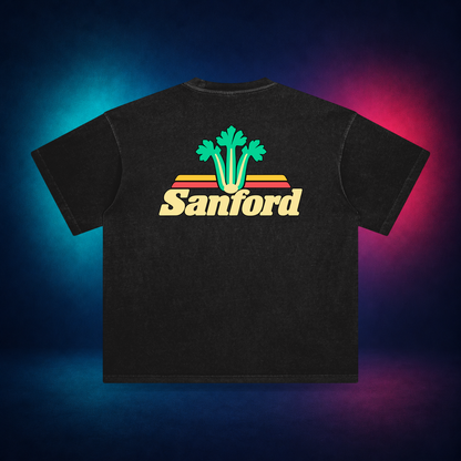Sanford — Retro Black — large back print | Vision Neon midnight studio