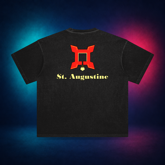 St.Augustine — Retro Black — large back print | Vision Neon midnight studio
